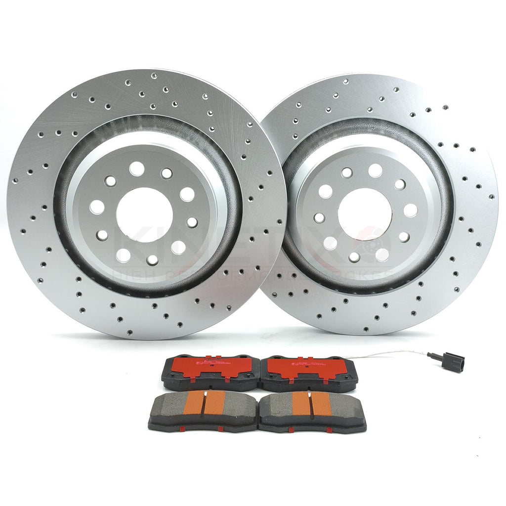 FOR MASERATI GHIBLI QUATTROPORTE REAR BRAKE DISCS APEC PADS 350mm 673012377