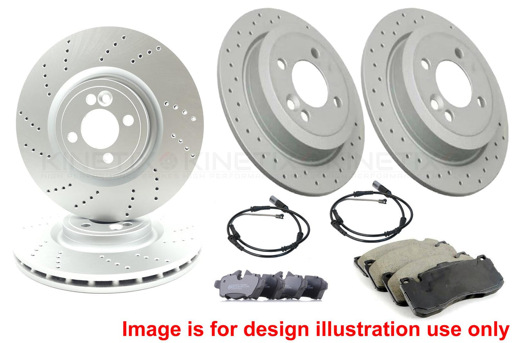 FOR MINI John Cooper Works GP2 DRILLED FRONT REAR BRAKE DISCS PADS 330mm 280mm
