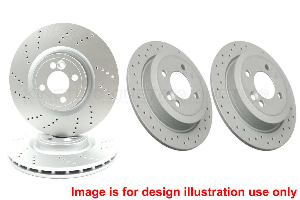FOR MINI John Cooper Works GP2 R56 DRILLED FRONT REAR BRAKE DISCS 330mm 280mm
