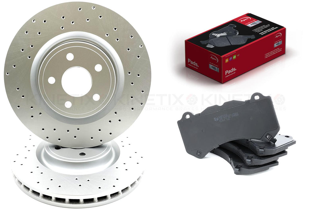FOR JEEP GRAND CHEROKEE 6.4 SRT8 HEMI 5.7 FRONT DRILLED BRAKE DISCS PADS 380mm