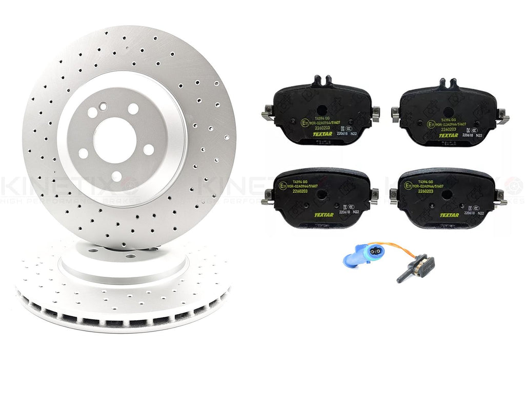 FOR MERCEDES CLS53 CLS450 E43 E53 E400 E300de AMG REAR BRAKE DISCS TEXTAR PADS