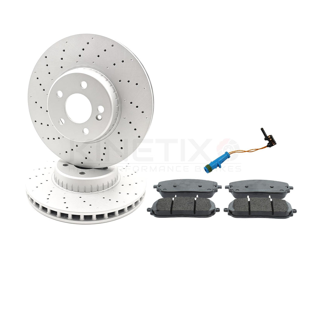 FOR MERCEDES C200d C300 C300d 2021- FRONT BRAKE DISCS PADS WEAR SENSOR 330mm