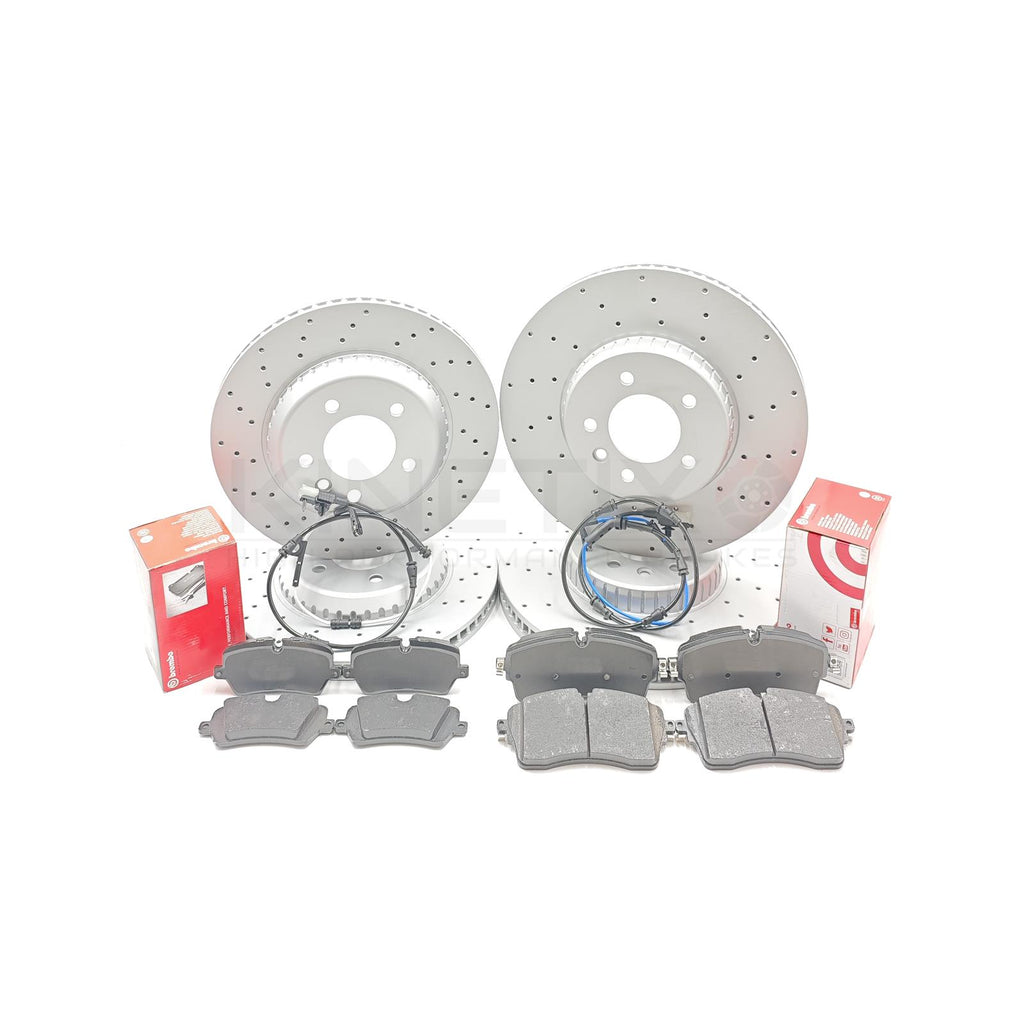 FITS LAND ROVER DEFENDER D300 FRONT REAR BRAKE DISCS PADS SENSORS 349mm 325mm