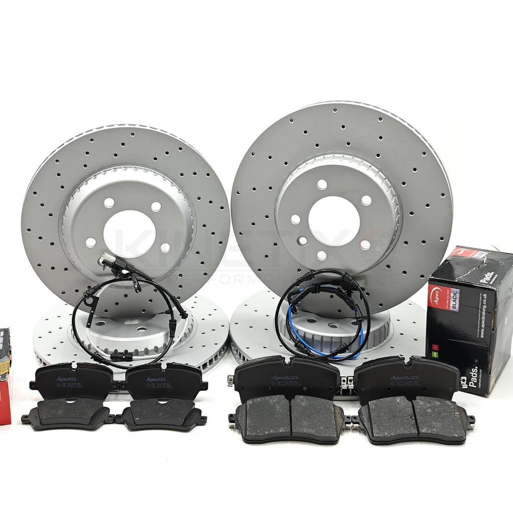 FOR LAND ROVER DEFENDER D200 FRONT REAR BRAKE DISCS PADS SENSORS 349mm 325mm