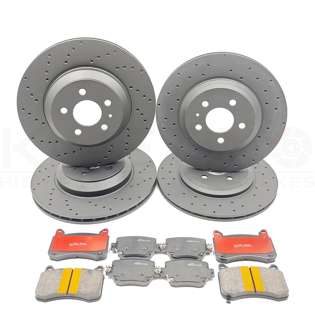 FOR TESLA MODEL 3 PERFORMANCE (5YJ3) 18- FRONT REAR BRAKE DISCS PADS 335mm 355mm