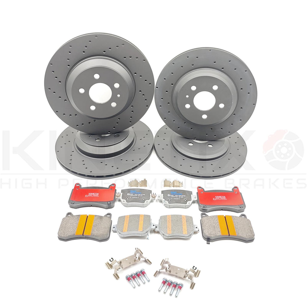 FOR TESLA MODEL 3 PERFORMANCE 2018- FRONT & REAR BRAKE DISCS PADS 335mm 355mm
