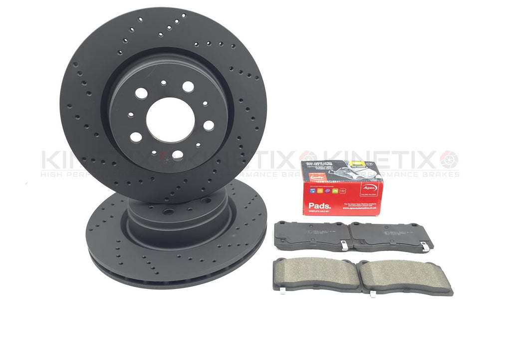FOR TESLA MODEL 3 (5YJ3) 2018- CROSS DRILLED FRONT BRAKE DISCS PADS 1044611-00-D