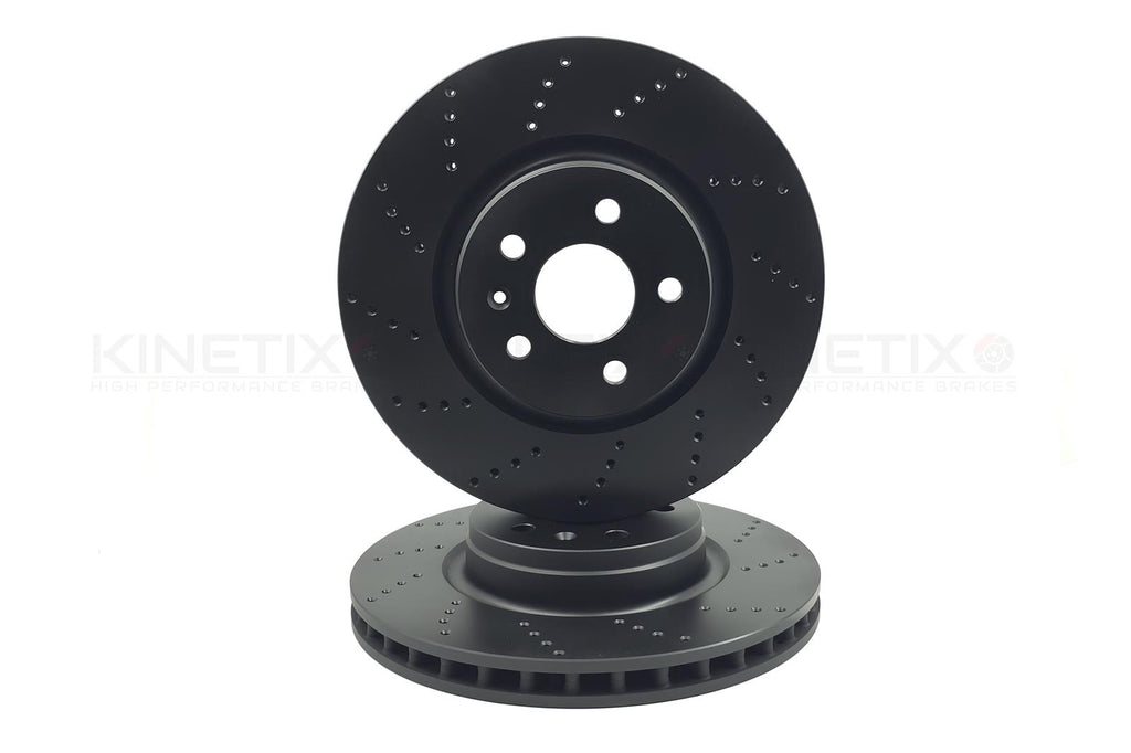 FOR TESLA MODEL X 60D CROSS DRILLED FRONT PERFORMANCE BRAKE DISCS PAIR 355mm