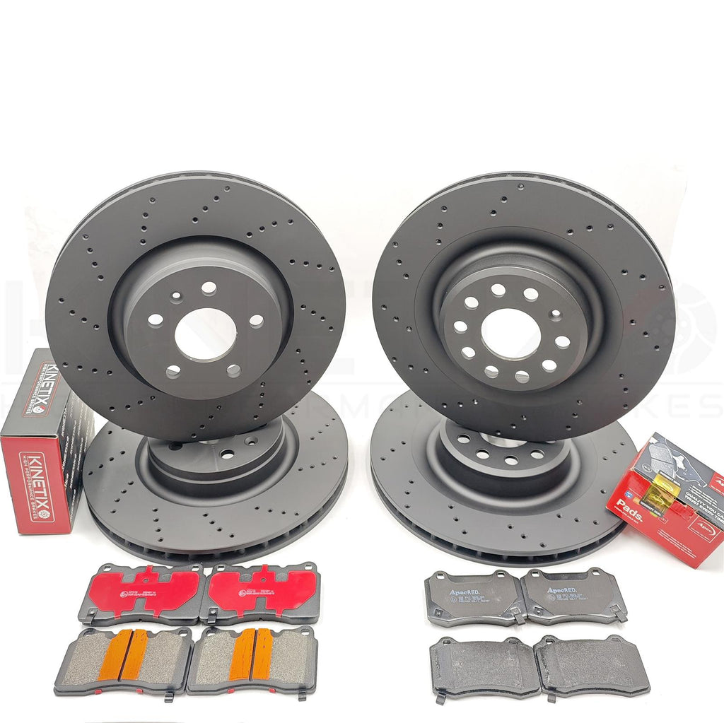 FOR TESLA MODEL S MODEL X DRILLED FRONT REAR BRAKE DISCS PADS 355mm 365mm