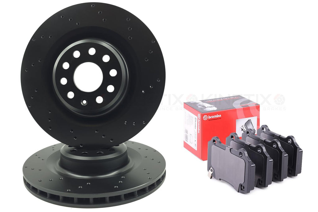 FOR TESLA MODEL S/X 5YJS 5YJX DRILLED REAR BRAKE DISCS BREMBO PADS 1027632-00-B