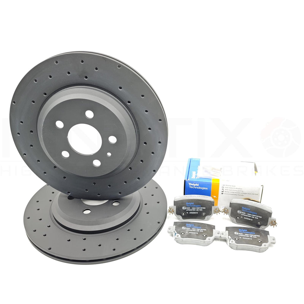 FOR TESLA MODEL 3 PERFORMANCE (5YJ3) 18- REAR BRAKE DISCS 104463600D PADS 335mm