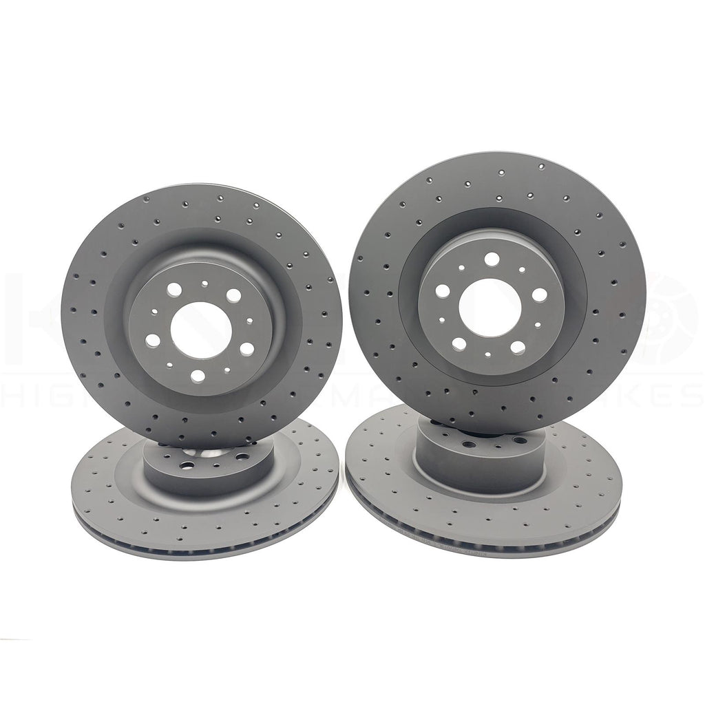 FITS TESLA MODEL Y (5YJY) 2019- CROSS DRILLED FRONT REAR BRAKE DISCS 335mm 355mm