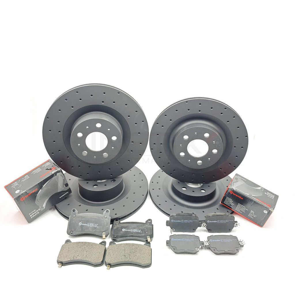 FOR TESLA MODEL Y 2019- FRONT REAR BRAKE DISCS BREMBO PADS 355mm 335mm DRILLED