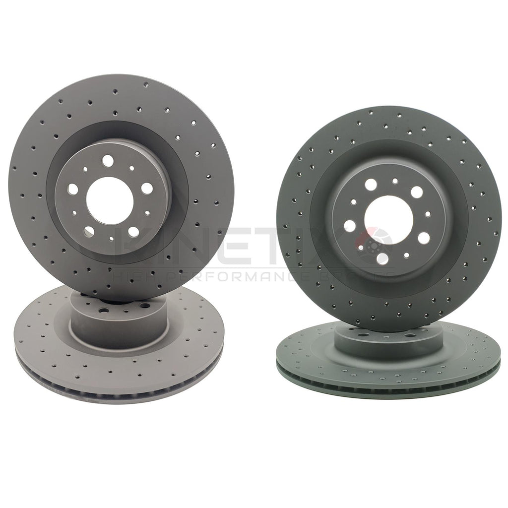 FOR TESLA MODEL Y 2021+ DRILLED FRONT REAR BRAKE DISCS 1188632-00-B 1188612-00-D