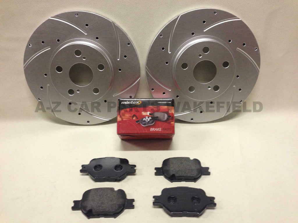 Toyota celica 1.8 vvti + t sport 140 190 front grooved brake discs and pads 275