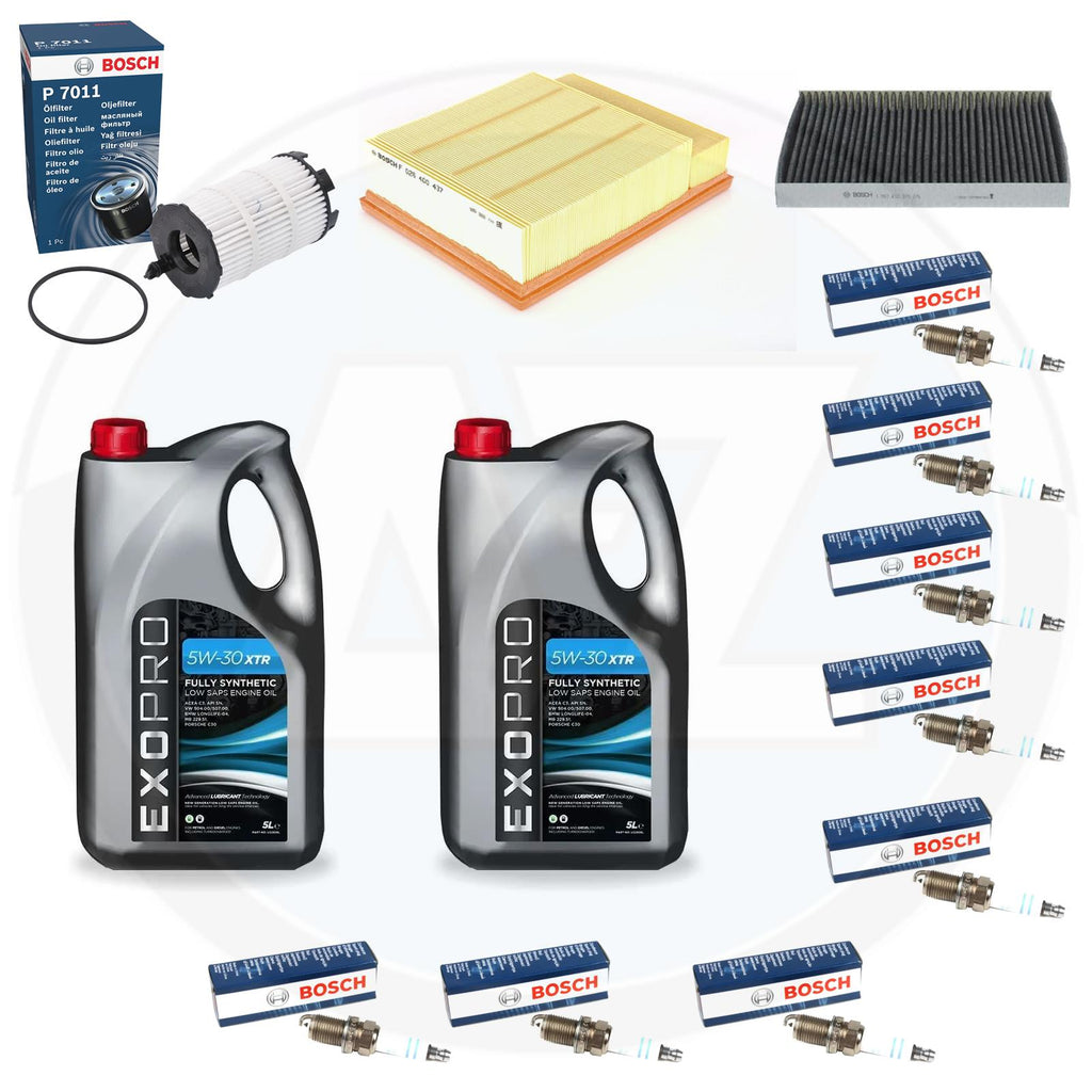 FOR AUDI RS4 B7 (05-08) AIR OIL CABIN FILTER SPARK PLUGS 10L OIL SERVICE KIT