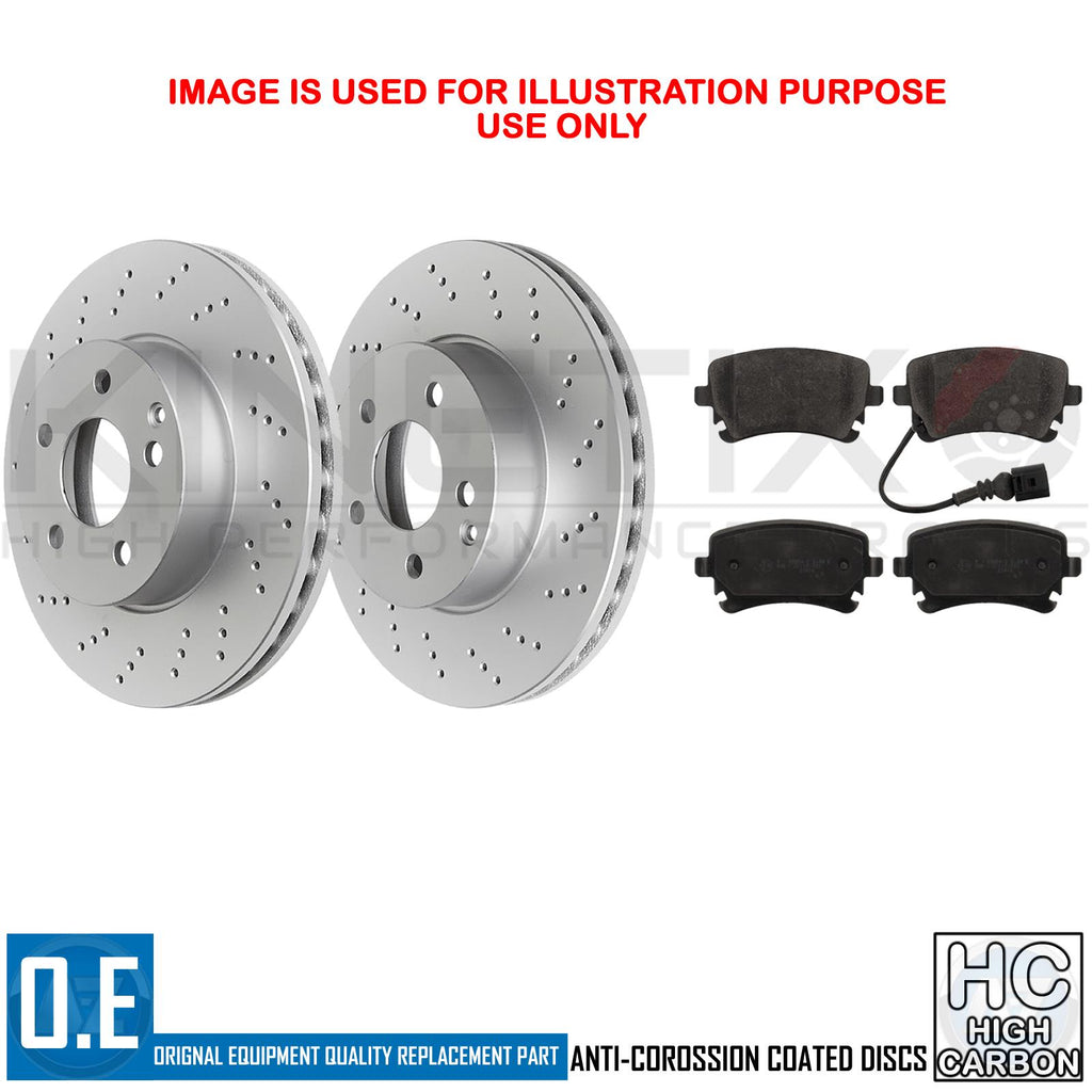 FOR VW CARAVELLE TRANSPORTER T5 T6 REAR CROSS DRILLED BRAKE DISCS PADS 294mm