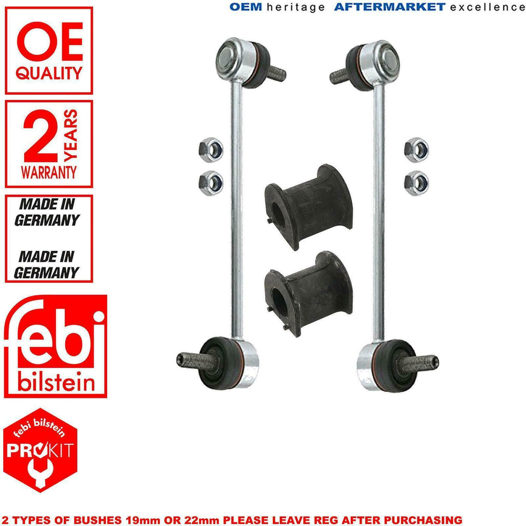 VW TRANSPORTER T5 FEBI PRO FRONT ANTI ROLL BAR LINKS AND D SWAY BUSHES 2003-2010