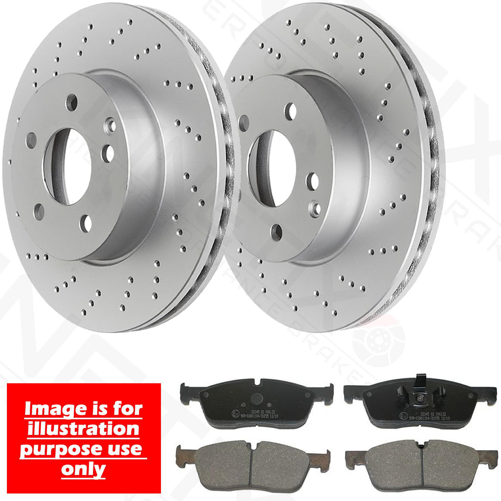 FOR FIAT FULLBACK MITSUBISHI L200 COATED DRILLED FRONT BRAKE DISCS PADS 294mm