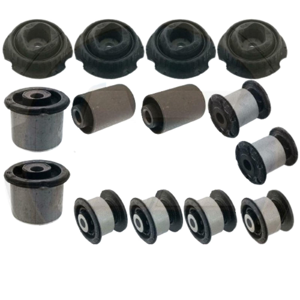 for AUDI VW PORSCHE FRONT UPPER & LOWER CONTROL ARM BUSHINGS + SHOCK MOUNTS KIT