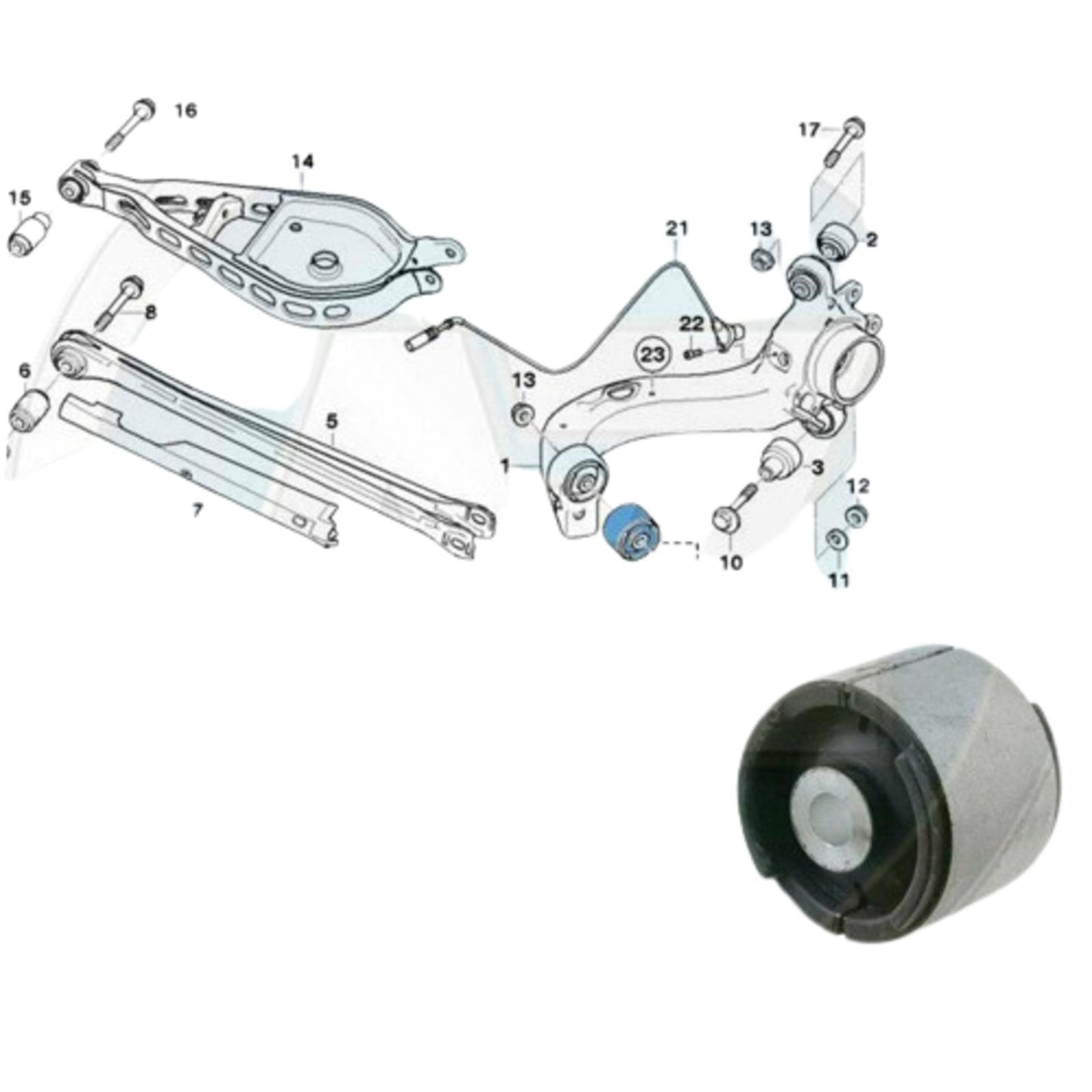 For Bmw 3 E36 E46 2X Rear suspension trailing arm front bushes heavy duty FEBI