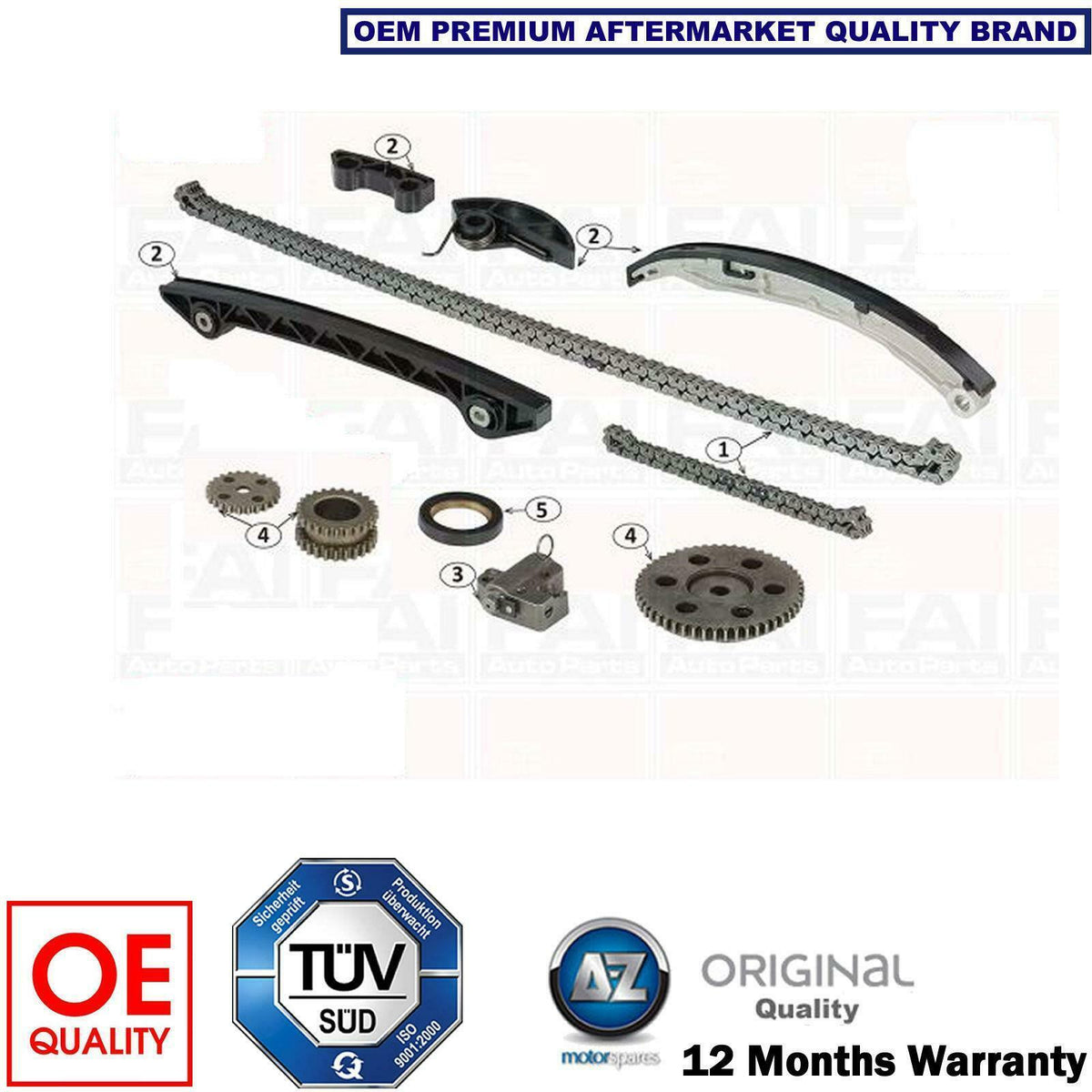 for MAZDA 6 2.3 GG GY PETROL ENGINE TIMING CHAIN TENSIONER GEAR KIT L305-12-201