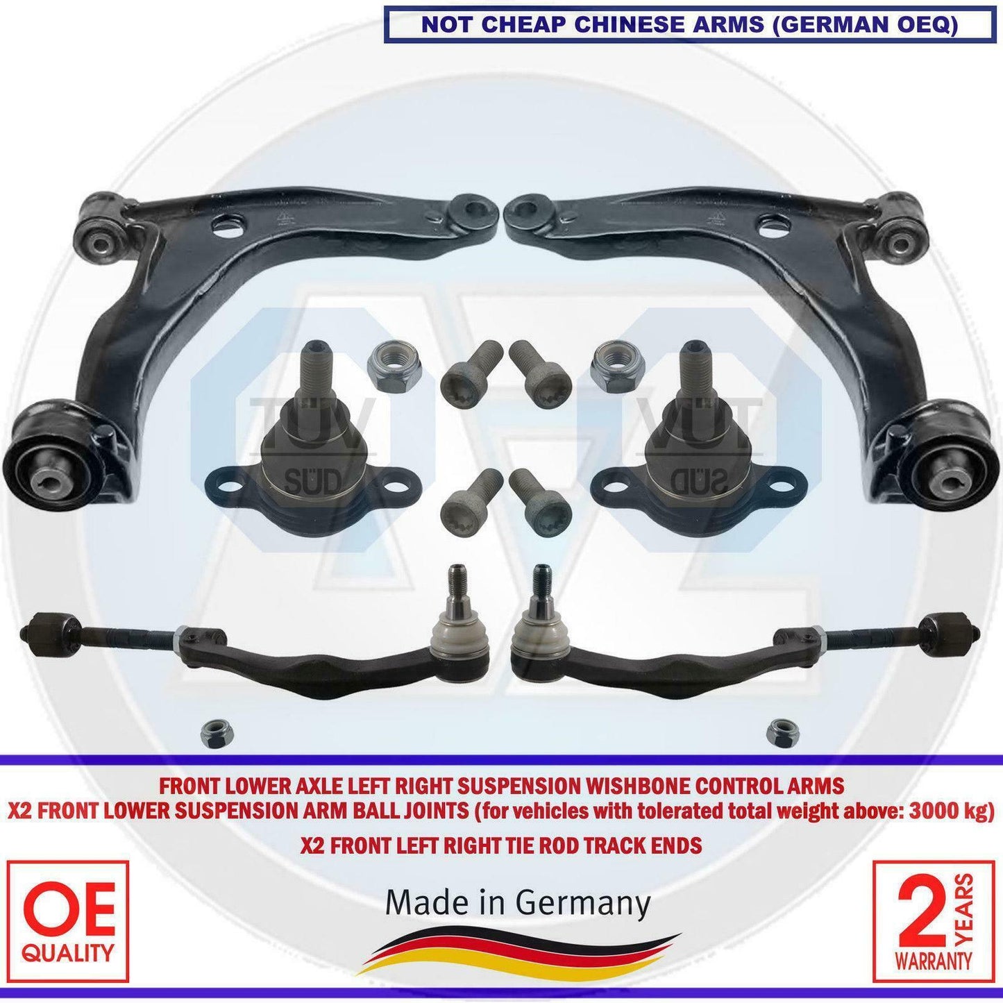 FOR VW TRANSPORTER T5 FRONT SUSPENSION WISHBONE ARMS BALL JOINTS TRACK TIE RODS