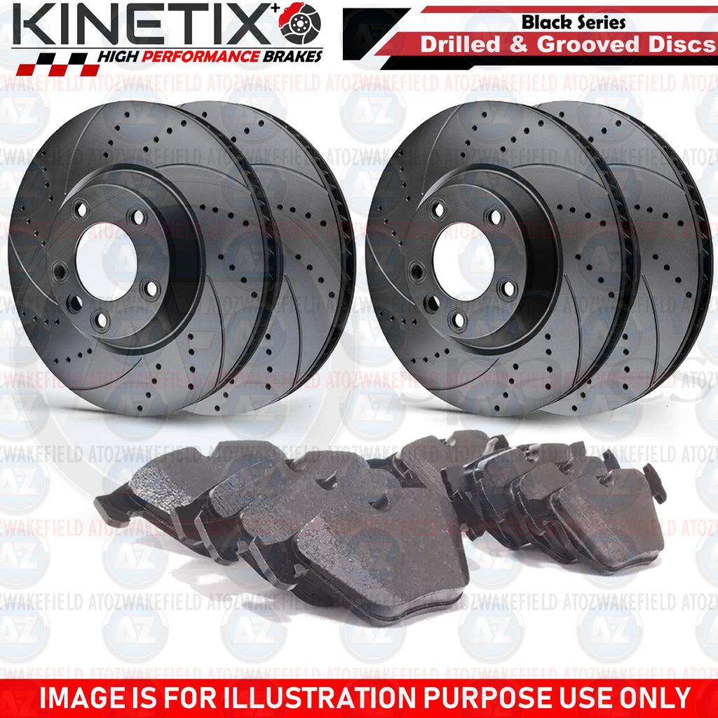 FOR VW TRANSPORTER 2.5 TDI T5 DRILLED GROOVED FRONT REAR BRAKE DISCS PADS