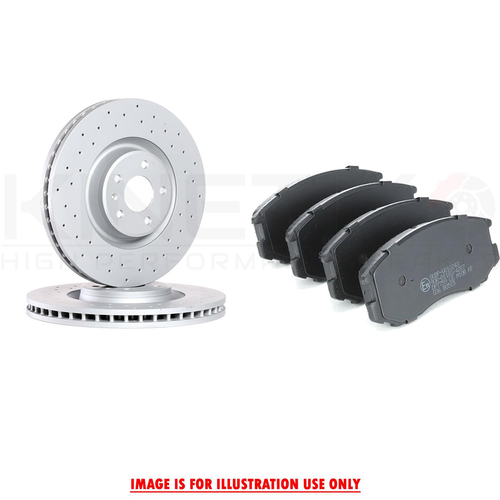 FOR ALFA ROMEO STELVIO 2.0 Q4 DRILLED FRONT BRAKE DISCS PADS SENSOR 330mm COATED