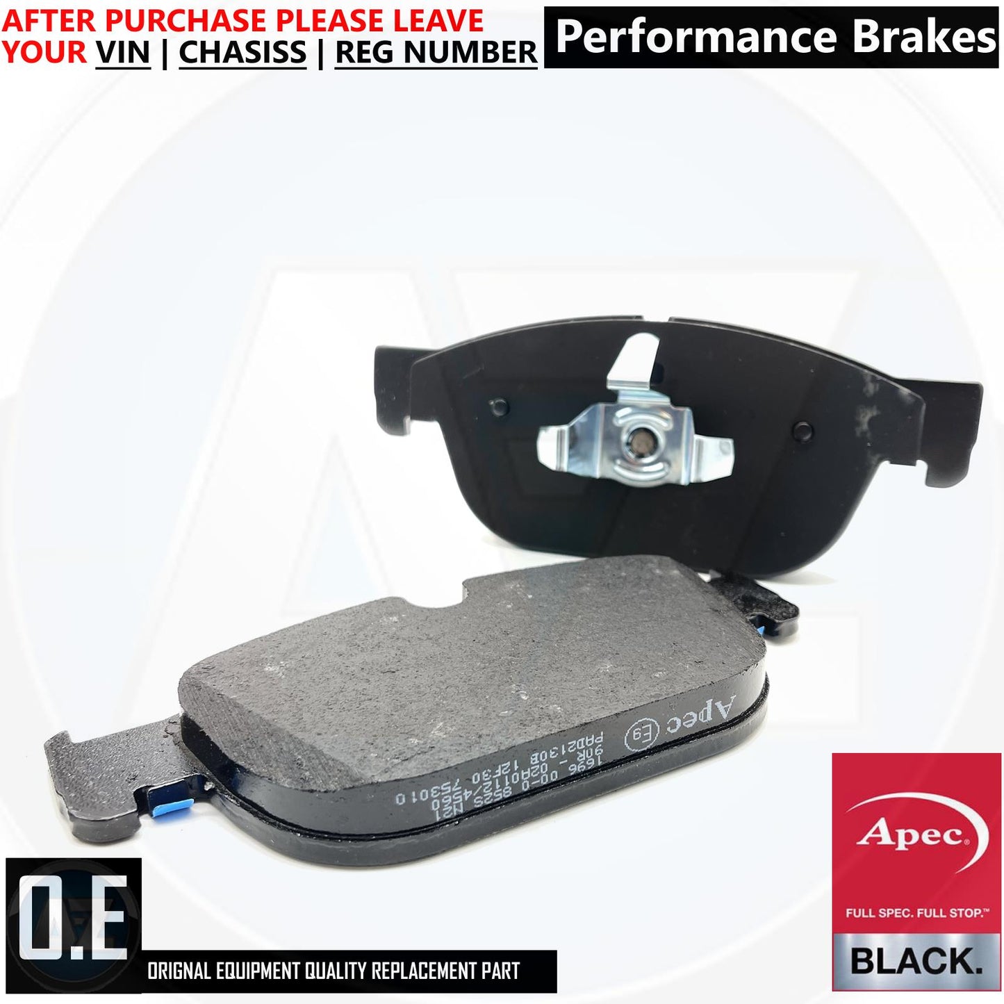 FOR VOLVO S60 S90 V60 V90 XC40 XC60 XC90 APEC BLACK SERIES FRONT BRAKE PADS SET