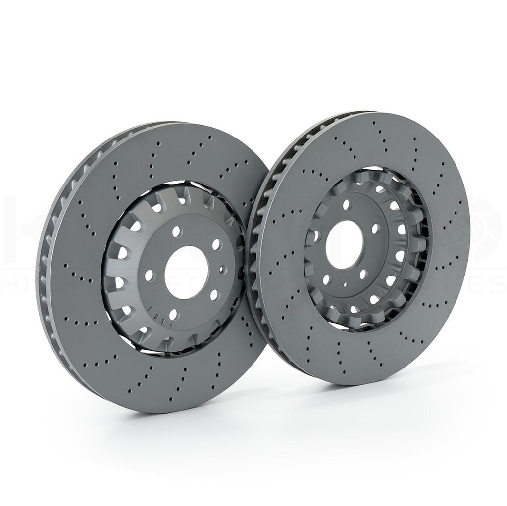 FOR AUDI RS4 RS5 B9 2.9 DRILLED FRONT BRAKE DISCS PAIR 375mm X 36mm 4M0615301AM
