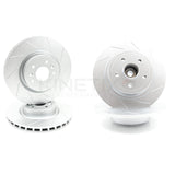 FOR RENAULT MEGANE 2.0 SPORT CUP 225 GROOVED FRONT REAR BRAKE DISCS BEARING