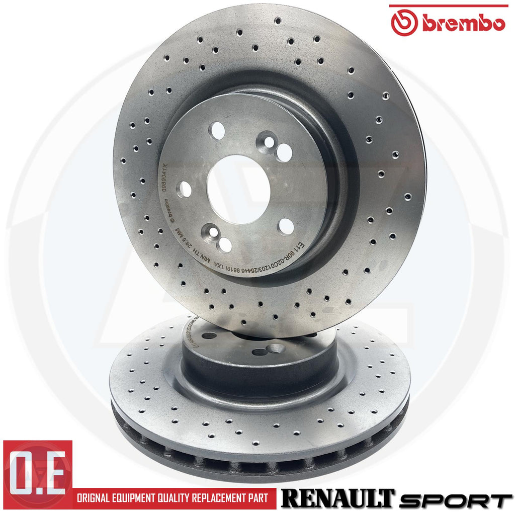09.8904.1X FRONT AXLE BREMBO XTRA DRILLED BRAKE DISCS PAIR 312mm