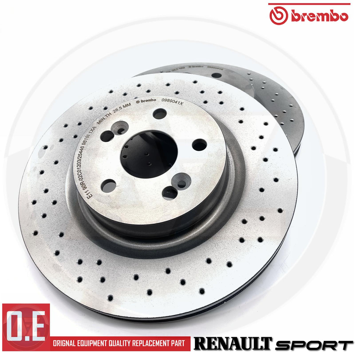 FOR RENAULT MEGANE SPORT MK2 RS225 FRONT BREMBO XTRA BRAKE DISCS PAIR 312mm