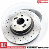 FOR RENAULT MEGANE 225 CLIO 197 200 SPORT FRONT BREMBO DRILLED BRAKE DISCS PADS