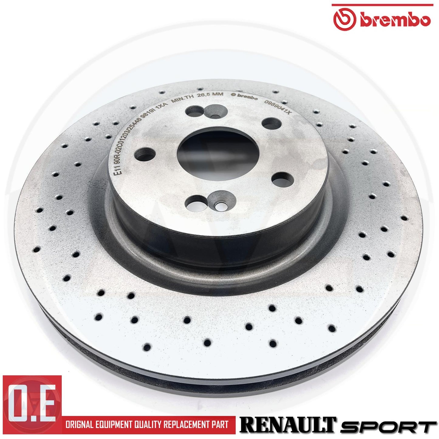 FOR RENAULT MEGANE SPORT RS 225 FRONT DRILLED BREMBO BRAKE DISCS & PADS 312mm