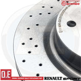 FOR RENAULT CLIO SPORT 197 / 200 MK3 BREMBO XTRA DRILLED FRONT BRAKE DISCS PAIR