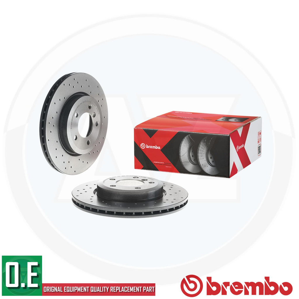 BREMBO BRAKE DISCS PAIR XTRA DRILLED FRONT AXLE 09.8952.1X