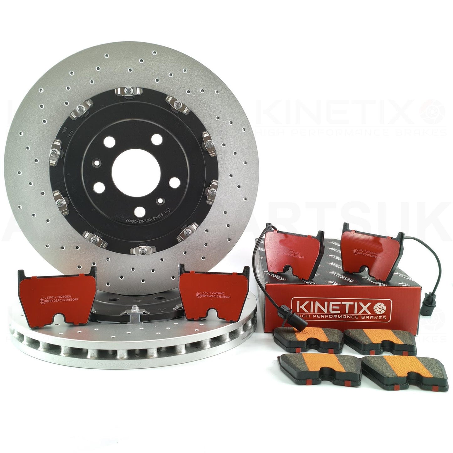 AUDI RS4 (B7) FRONT TWO PIECE FLOATING BRAKE DISCS CERAMIC PADS 365mm X 34mm