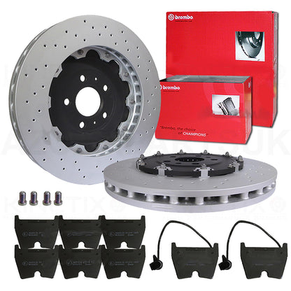 FOR AUDI RS4 B7 FRONT GENUINE BREMBO 2 PIECE FLOATING BRAKE DISCS PADS SET 365mm