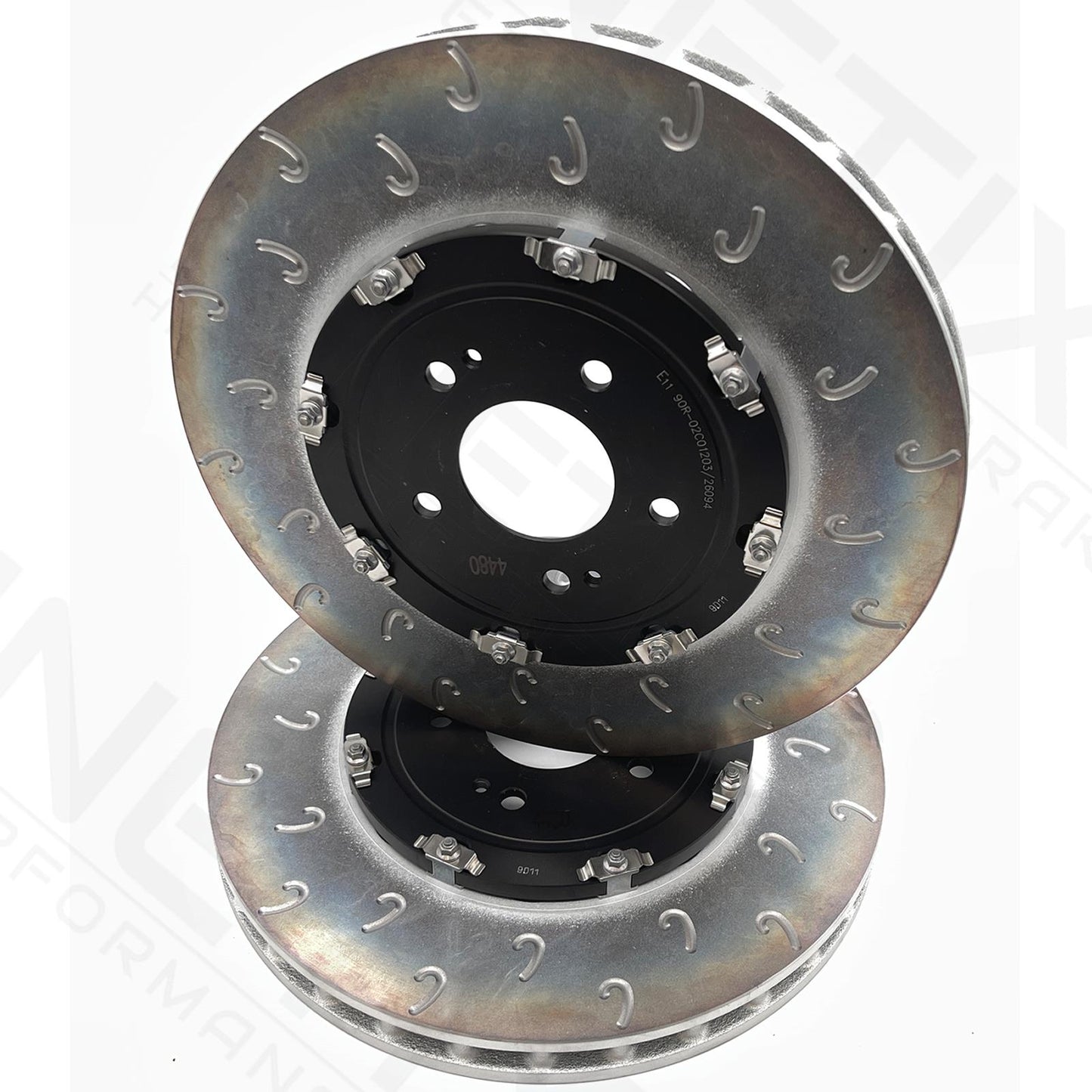 FOR MITSUBISHI LANCER EVO X 10 GROOVED FRONT BRAKE DISCS BREMBO PADS 350mm