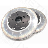 FOR MITSUBISHI LANCER EVO X 10 GROOVED 2 PIECE FRONT BRAKE DISCS PAIR 350mm