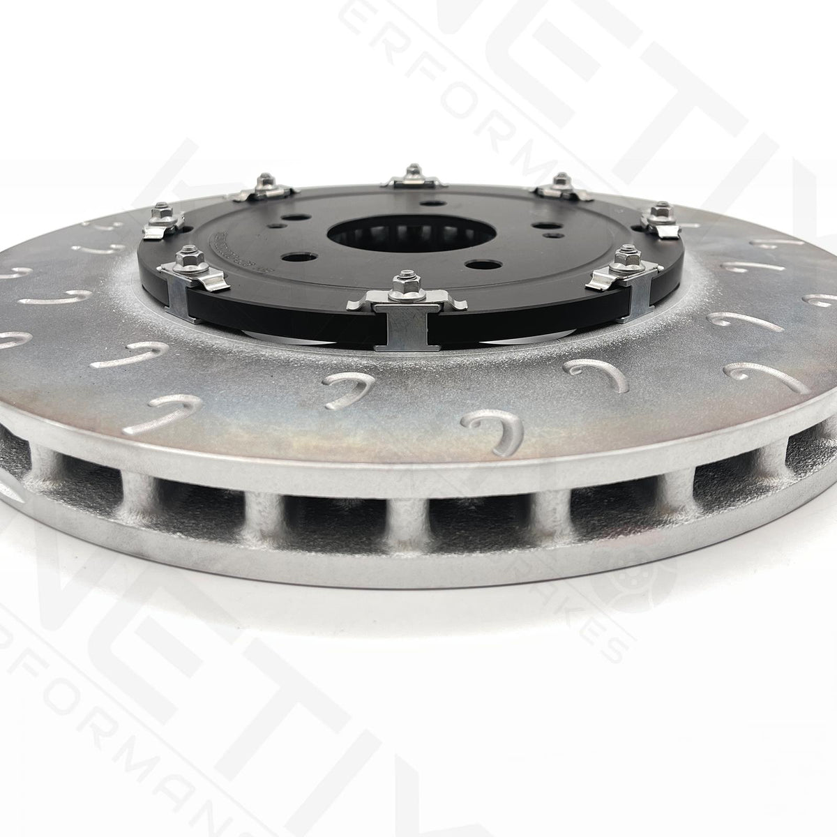 FOR MITSUBISHI LANCER EVO X 10 GROOVED 2 PIECE FLOATING FRONT BRAKE DISCS