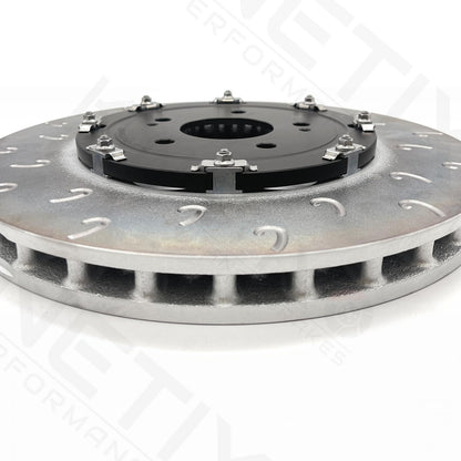 FOR MITSUBISHI LANCER EVO X 10 GROOVED 2 PIECE FLOATING FRONT BRAKE DISCS