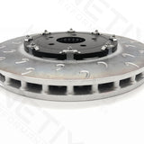 FOR MITSUBISHI LANCER EVO X 10 GROOVED 2 PIECE FRONT BRAKE DISCS PAIR 350mm