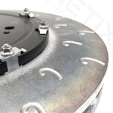 FOR MITSUBISHI LANCER EVO X 10 GROOVED 2 PIECE FRONT BRAKE DISCS PAIR 350mm