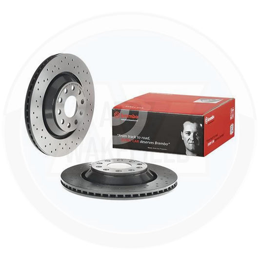FOR AUDI SEAT SKODA VW REAR BREMBO Xtra DRILLED PERFORMANCE BRAKE DISCS 310mm