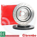 FOR MERCEDES C63 C63S AMG FRONT REAR DRILLED GROOVED BRAKE DISCS 360mm 360mm