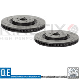 FOR LEXUS RCF GSF 5.0 V8 HIGH CARBON FRONT CROSS GROOVED BRAKE DISCS PAIR 2014-