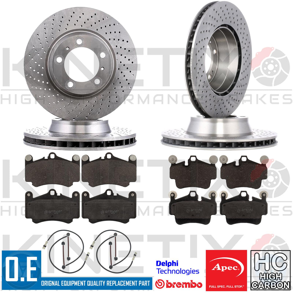 FOR PORSCHE 911 CARRERA 991 996 997 FRONT REAR DRILLED BRAKE DISCS PADS 330mm